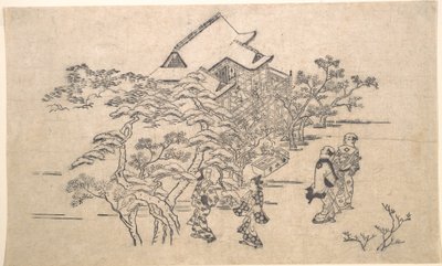 Kiyomizu-templet i Kyoto av Hishikawa Moronobu