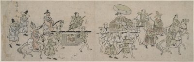 Koreanska ambassadparaden av Hishikawa Moronobu