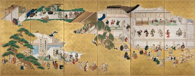 Scener från Nakamura kabukiteatern av Hishikawa Moronobu