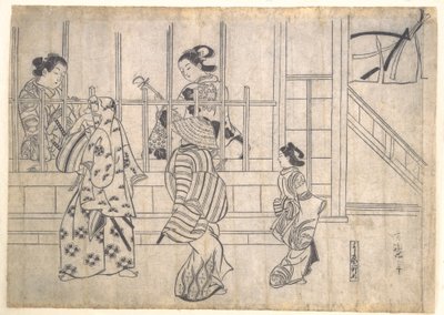 Gatuscen i Yoshiwara av Hishikawa Moronobu