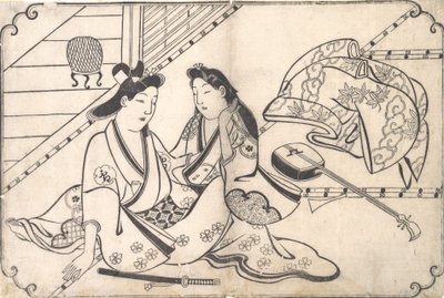 Två älskande av Hishikawa Moronobu