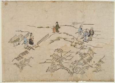 Yoshiwara no Tei, c.1680 (colour woodblock print) av Hishikawa Moronobu