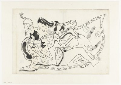 Erotisk show av Hishikawa Moroshige (attributed to)