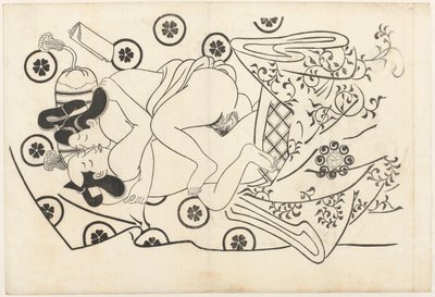 Erotisk show av Hishikawa Moroshige (attributed to)