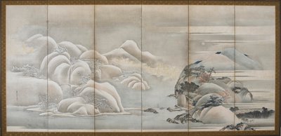 Landskap: två av de fyra årstiderna, höst och vinter, Edo-perioden, sent 1700-tidigt 1800-tal. av Hishikawa Sori