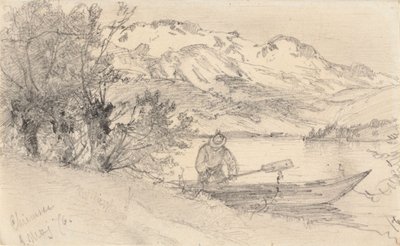 Alplandskap från Chiemsee av Hjalmar Munsterhjelm