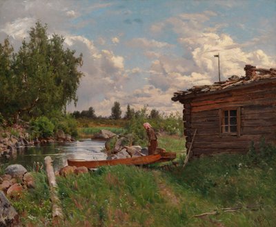 Vid en bäck av Hjalmar Munsterhjelm