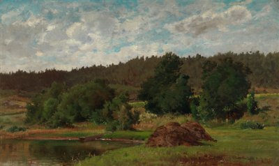 Landskap vid en sjö av Hjalmar Munsterhjelm