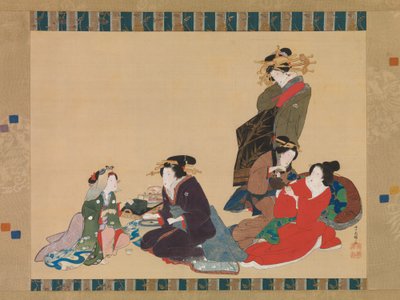 Fem skönheter, 1840. av Hokuba