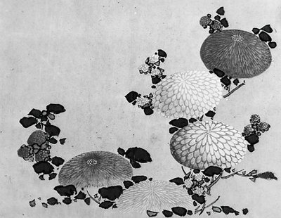 Krysantemum, 1800-talet. av Hokusai School.