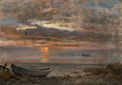Solnedgång en januaridag på Skagen. av Holger Drachmann
