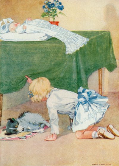 Illustration för Josephines födelsedag (färg litho) av Honor Charlotte Appleton
