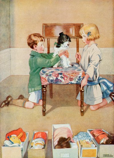 Illustration för Josephines födelsedag (färg litho) av Honor Charlotte Appleton