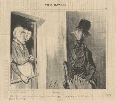 2 000 fr...utan stall...det passar inte mig! av Honoré Daumier