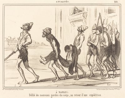 I Neapel: Parad av... livvakter... av Honoré Daumier