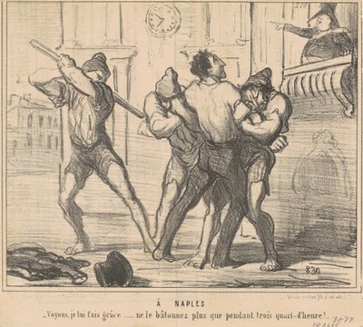 I Neapel: Låt oss se, jag gör honom nåd... av Honoré Daumier
