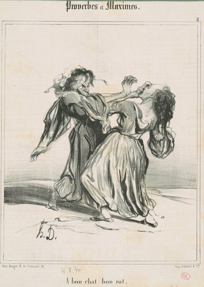 En bra katt, en bra råtta av Honoré Daumier