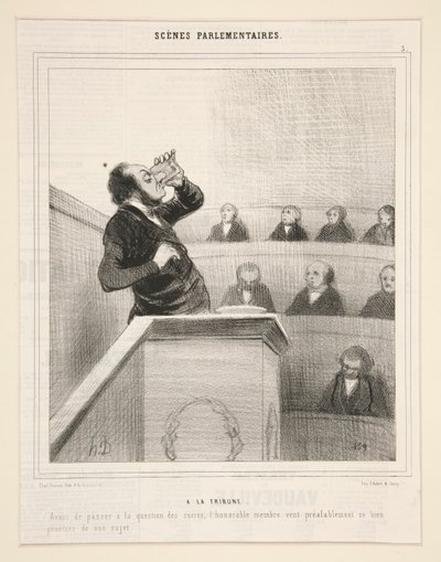 At the Tribune: Innan vi går vidare till frågan om sockerarter av Honoré Daumier