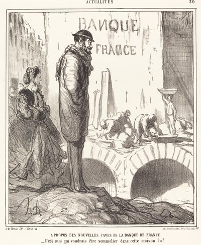 Om Banque de Frances källare av Honoré Daumier