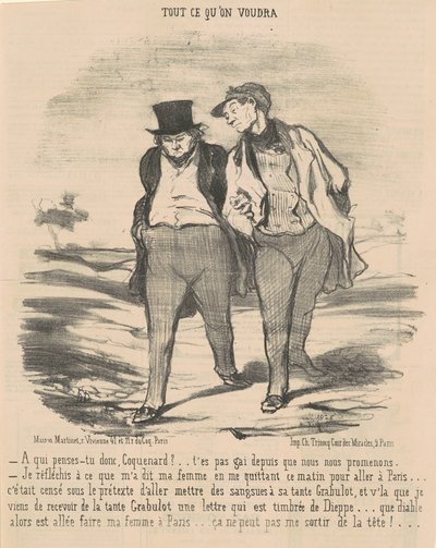 Vem tänker du på, feg? ... av Honoré Daumier