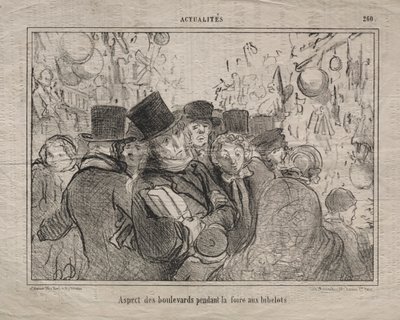 Aktualiteter (nr 260): Utsikt över boulevarder under en marknad för prydnadssaker av Honoré Daumier