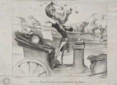Aktualiteter (nr 81): Ankomsten till Alsace av den extraordinära kommissarien Coco Romieu av Honoré Daumier