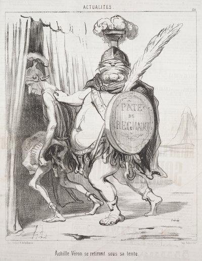 Fakta: Achilles drar sig tillbaka in i sitt tält av Honoré Daumier