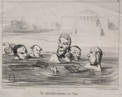 Aktualitet nr 120: En minister återvänder till vattnet, 1851. av Honoré Daumier