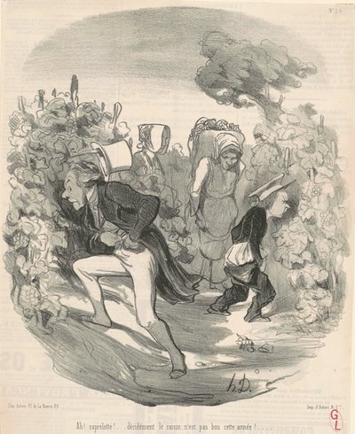 Ah! Saperlotte! ... Druvan är inte bra i år! ... av Honoré Daumier