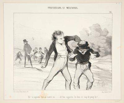 Ah! Rapporterar du allt till befälhavaren? - #21 av professorer och senap av Honoré Daumier