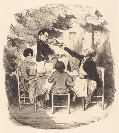 Ah! det är fräscht... men inte du, pojke... av Honoré Daumier