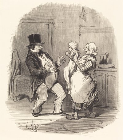 Ah! sir... skratta inte åt honom så... av Honoré Daumier