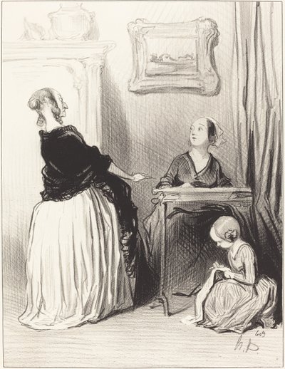 Ah!... vilken unik utbildning ger du din dotter?... av Honoré Daumier