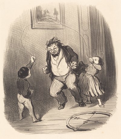 Kom igen, pappa... mer... trettiotvå varv!... av Honoré Daumier