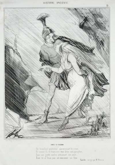 Ancient History (platta 15): Aeneas och Dido av Honoré Daumier