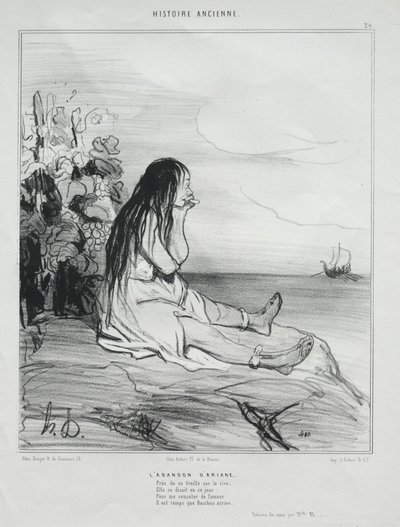 Ancient History, skylt 24: The Abandonment of Ariadne, 4 september 1842. av Honoré Daumier