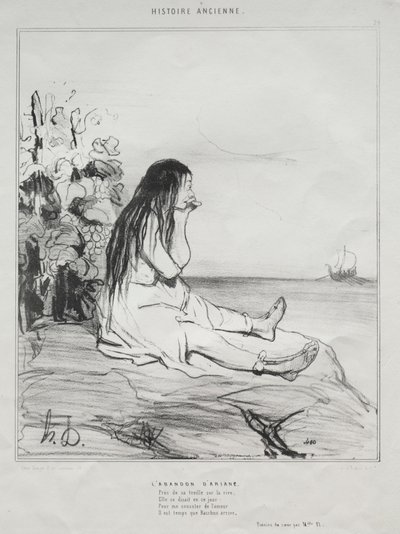 Ancient History, skylt 24: The Abandonment of Ariadne, 4 september 1842. av Honoré Daumier