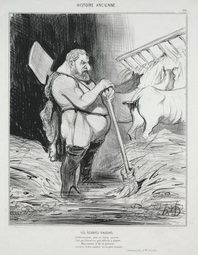 Ancient History, plåt 26: The Stable of Augeas av Honoré Daumier