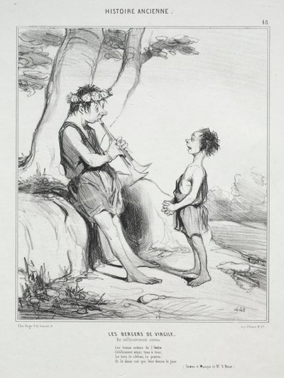 Ancient History, skylt 48: The Shepherds of Vergil av Honoré Daumier