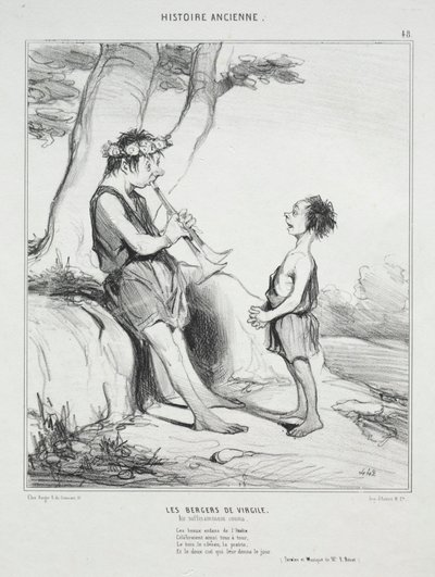 Ancient History, skylt 48: The Shepherds of Virgil, 31 december 1842. av Honoré Daumier