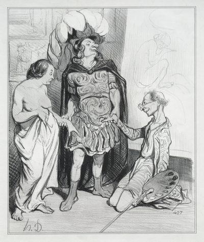 Apelles och Campaste av Honoré Daumier