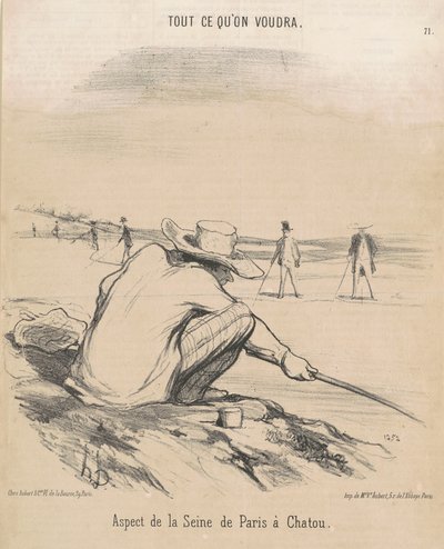 Aspekt av Seine från Paris till chatou av Honoré Daumier