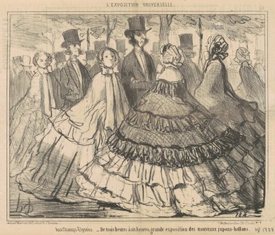 På Champs-Elysées... Från tre till sex timmar av Honoré Daumier