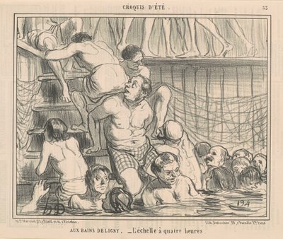 Vid badet Deligny av Honoré Daumier