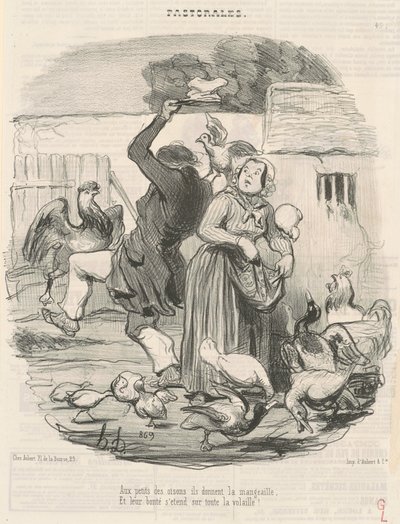 Till gässungarnas ungar ger de mat... av Honoré Daumier