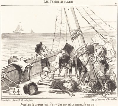 Efter att ha fått den olyckliga idén att åka... till sjöss av Honoré Daumier