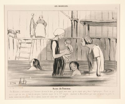 Kvinnors bad. Ja fru, det av Honoré Daumier