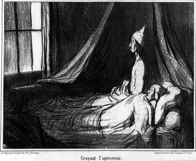 Att tro att man ser honom, karikatyr av Honore Daumier (1808-1879). "Charivari" av Honoré Daumier