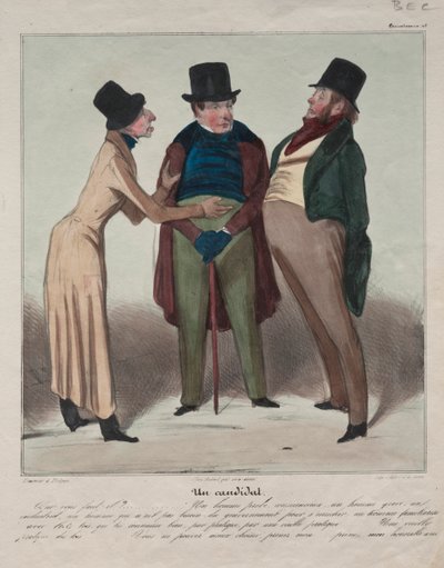 Caricaturana (Plåt 48): En kandidat av Honoré Daumier