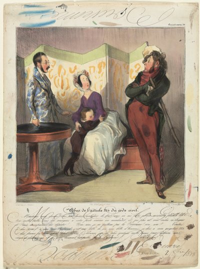 Caricaturana skylt 50: Brott mot civillagens artikel 24, 1837. av Honoré Daumier